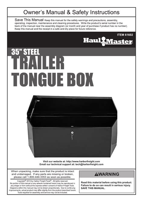 haul master 2-1 3 cu ft steel trailer tongue box|trailer tongue replacement harbor freight.